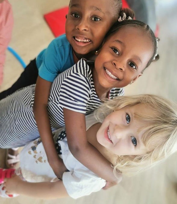 Children hugging